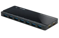 TP-Link UH720, USB3.0 Hub, 7 ports + 2 ports 5V/2.4A charging ports intelligently recognize and optimally charge attached iOS and Android devices, Black, with External Power Adapter