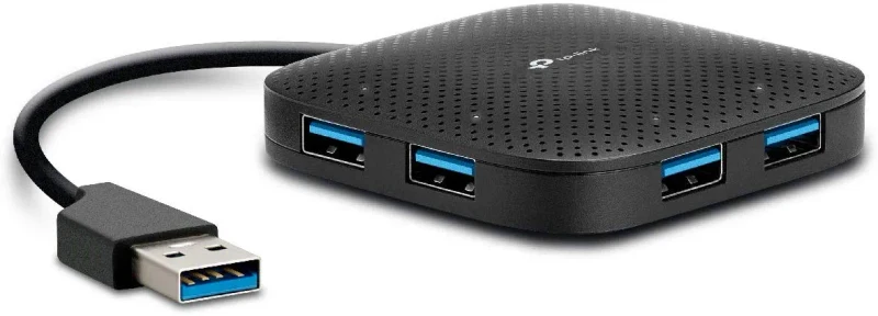 TP-Link UH400 USB Hub,  mini-size, 4 ports, USB 3.0, Built-in USB connector cable 2