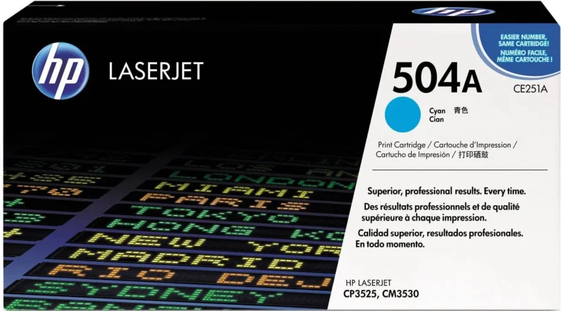 HP 504A (CE251A) Cyan Cartridge for HP LaserJet CP3525, CP3525n, CP3525dn, CP3525x, CM3530, CM3530fs, 7000 p. 2