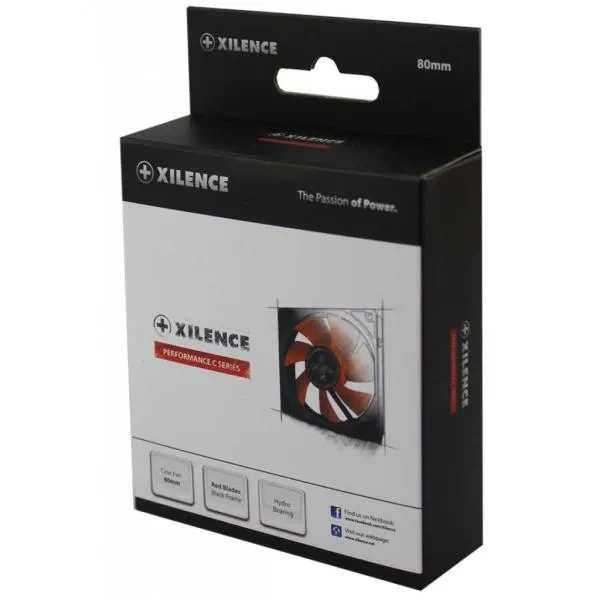 120mm Case Fan - XILENCE XPF120.R Fan, 120x120x25mm, 1300rpm, <21dBa, 44.7CFM, hydro bearing, Big 4Pin and 3Pin Molex, Black/Red 2