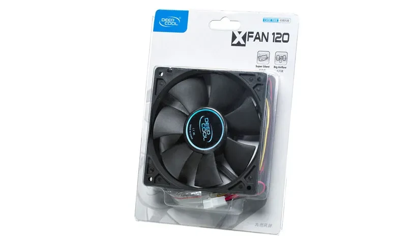 120mm Case Fan - DEEPCOOL ”XFAN 120” Fan, 120x120x25mm, 1300rpm, <25dBa, 44.7CFM, Hydro Bearing, Big 4Pin and 3Pin Molex, Black 3