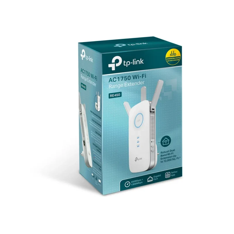 Ranger Extender TP-LINK RE450 / AC1750 Dual Band / Wi-Fi5 / 1 Gigabit Lan Port / 3 external antennas 4