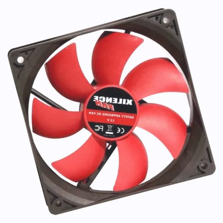 120mm Case Fan - XILENCE XPF120.R.PWM Fan, Performance C, 120x120x25mm FDB Fan, 500 - 1500 ± 10%, max. 28 (dB(A))@12V, 57.9CFM, Operating voltage DC (V)	6 - 13.8, Hydro Bearing, Airflow-optimized rotor blades, 4Pin with PWM,  Black/Red 2