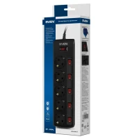 Surge Protector SVEN SF-05PL, 5 Sockets, 1.8m, individual switches, Black 4