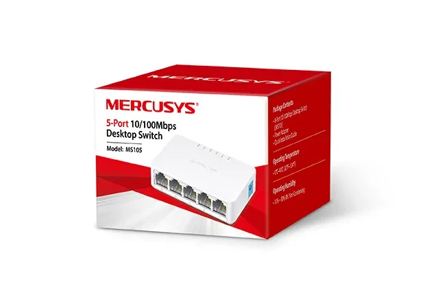 MERCUSYS MS105  5-port Desktop Switch, 5 10/100M RJ45 ports, Plastic case 2