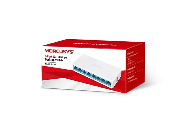 Switch MERCUSYS MS108 / 8 port / 100Mb / RJ45 / Plastic case 2