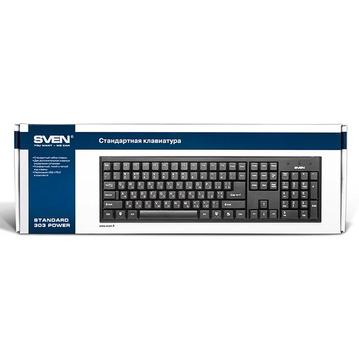 Tastatura SVEN Standard 303 Power / USB+PS/2 / Black 7