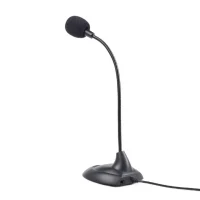 Gembird MIC-205 Desktop microphone with flexible gooseneck and practical on/off switch, Frequency: 50 Hz - 16 kHz, Sensitivity: - 54 +/- 3 db,  Voltage: 4.5 V, 3.5 mm audio plug, cable length 2 m, weight: 65 g, Black 3