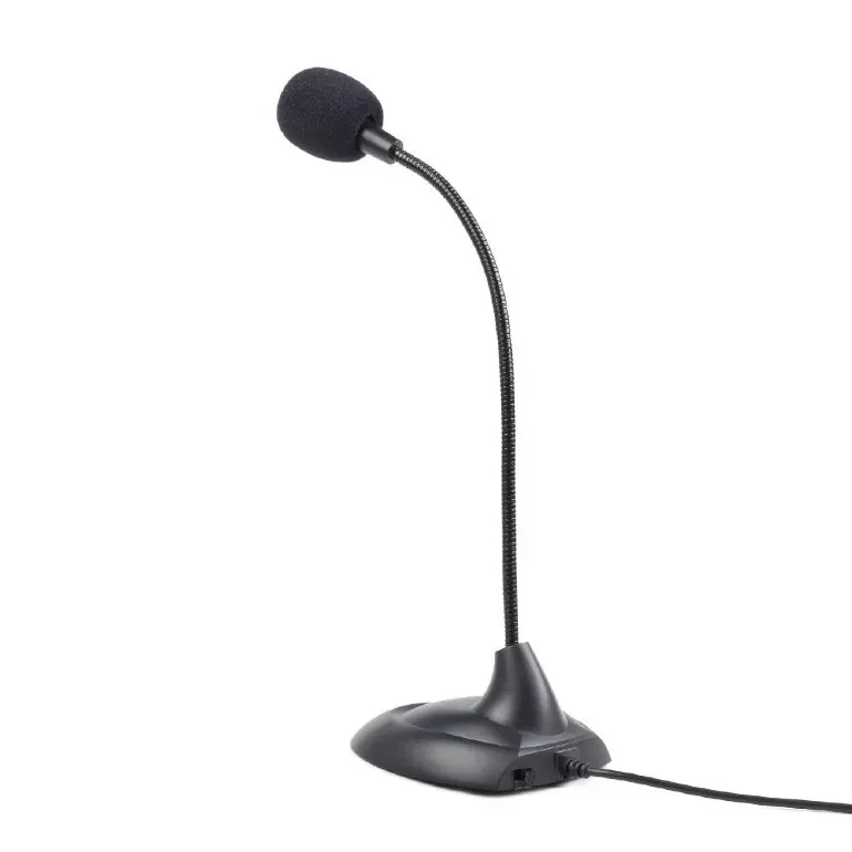 Gembird MIC-205 Desktop microphone with flexible gooseneck and practical on/off switch, Frequency: 50 Hz - 16 kHz, Sensitivity: - 54 +/- 3 db,  Voltage: 4.5 V, 3.5 mm audio plug, cable length 2 m, weight: 65 g, Black 3