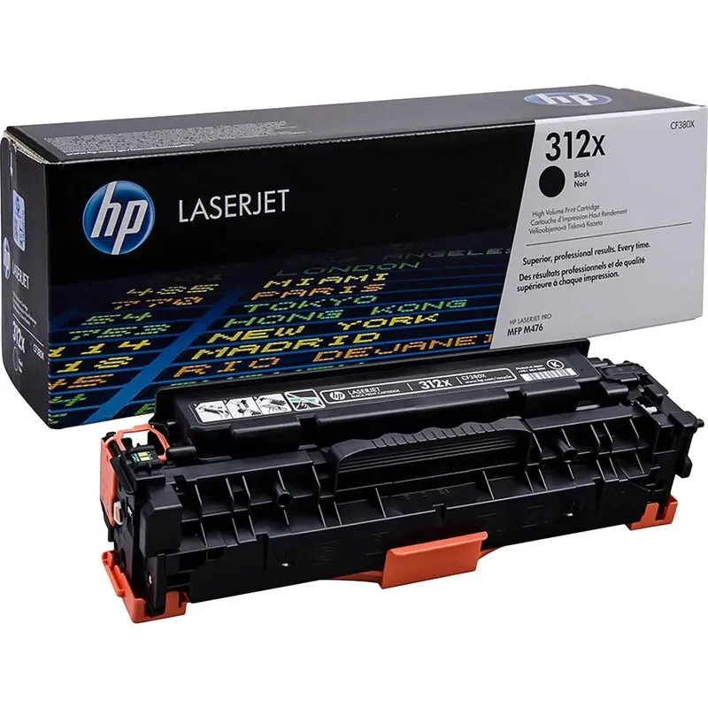 HP 312X (CF380X) High Yield Black Original LaserJet Toner Cartridge (up to 4400 pages), for  HP LaserJet Pro M476 Series 3
