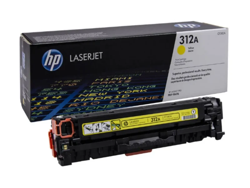 HP 312A (CF382A) Yellow LaserJet Toner Cartridge (up to 2700 pages), for  HP LaserJet Pro M476 Series 2