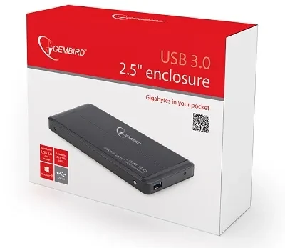 Gembird EE2-U3S-2, External enclosure for 2.5'' SATA HDD with USB3.0(5Gb/s) interface, Black 2