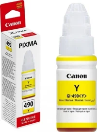 Ink Bottle Canon GI-490 Y (0666C001), yellow, 70ml for G1400/1410/G2410/G2411/G2415/G3410/G3411/G3415/G4411, 7000 p.