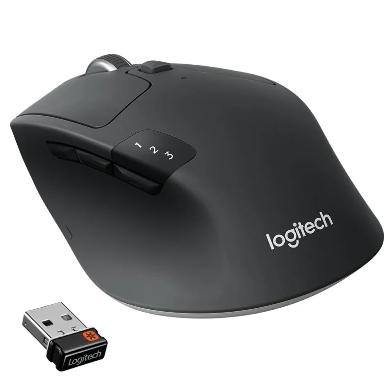 Logitech Wireless Mouse M720 Triathlon, Black, Optical Mouse, Multi-device, Hyper-fast scrolling, Switching seamlessly between 3 computers, Bluetooth Smart and 2.4GHz wireless connection, Black/White, Retail 4
