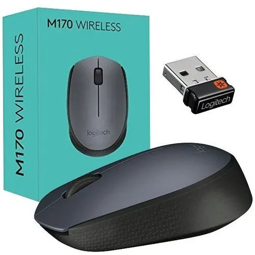 Logitech Wireless Mouse M170 Grey, Optical Mouse for Notebooks, Nano receiver,  Grey, Retail 3