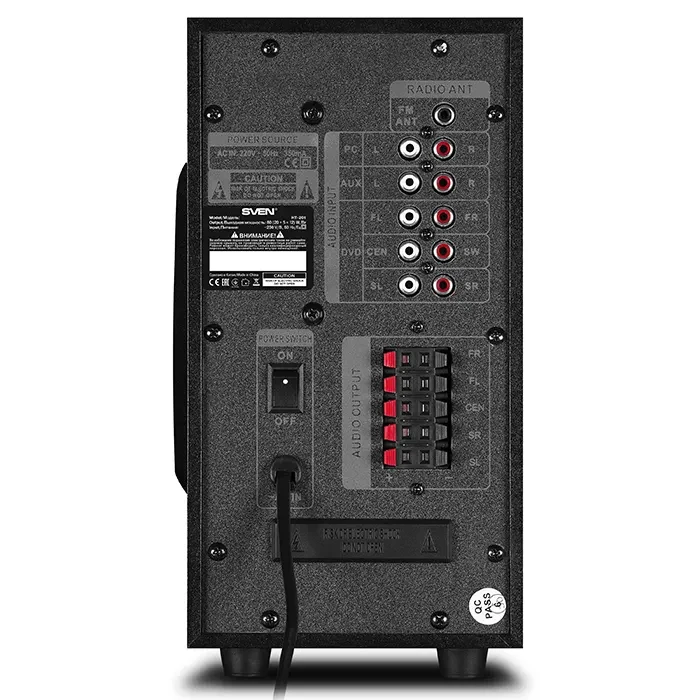 Boxe 5.1 SVEN HT-201/ 80W RMS / Bluetooth / FM-tune / USB Flash / SD card / Black 3