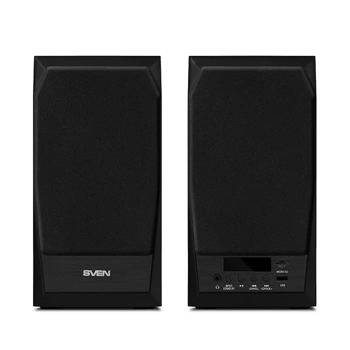 Boxe 2.0 SVEN MC-10 / 50W RMS, Bluetooth / FM / USB / SD card / Black 4
