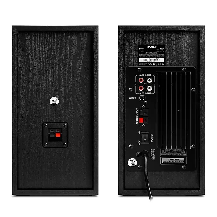Boxe 2.0 SVEN MC-10 / 50W RMS, Bluetooth / FM / USB / SD card / Black 5