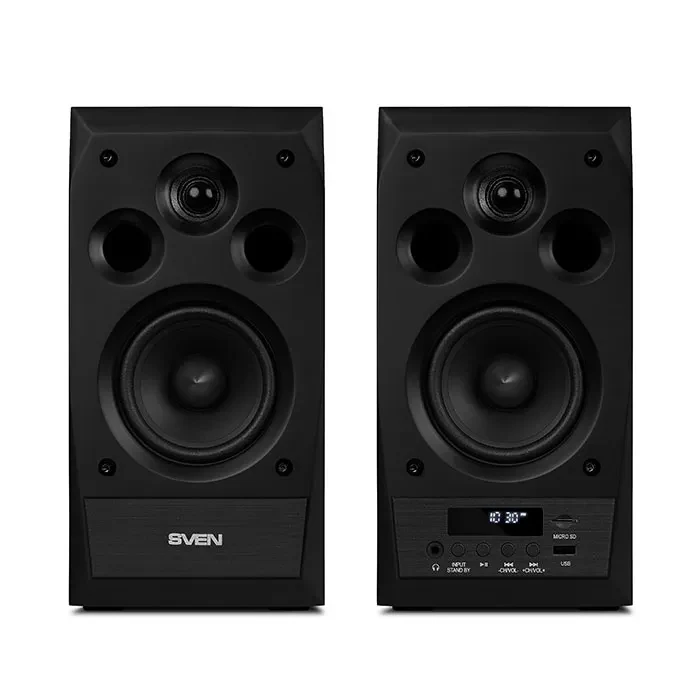 Boxe 2.0 SVEN MC-10 / 50W RMS, Bluetooth / FM / USB / SD card / Black 3