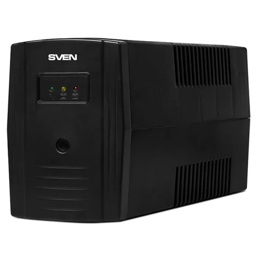 SVEN Pro 600, Line-interactive UPS with AVR, 600VA /360W, 2x Schuko outlets, 1x7AH, AVR: 175-280V, Cold start function, Black