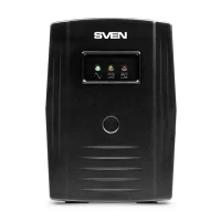 SVEN Pro 600, Line-interactive UPS with AVR, 600VA /360W, 2x Schuko outlets, 1x7AH, AVR: 175-280V, Cold start function, Black 2