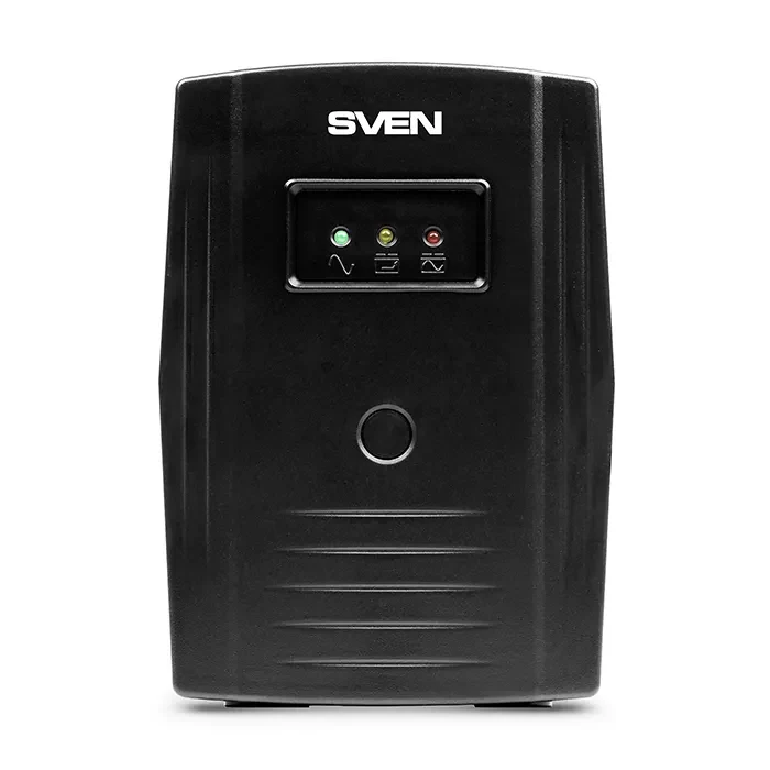 SVEN Pro 600, Line-interactive UPS with AVR, 600VA /360W, 2x Schuko outlets, 1x7AH, AVR: 175-280V, Cold start function, Black 2