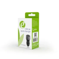 USB Car Charger - Quick Charge QC3.0 - EnerGenie EG-U2QC3-CAR-01, 2x USB ports, Input 12-24V DC, Output: 1x 5V DC, max. 2.1A, 1xUSB QC 3.0: 12V DC, max 1.5A  (or the same 5V DC, max 2.1A), Black 3
