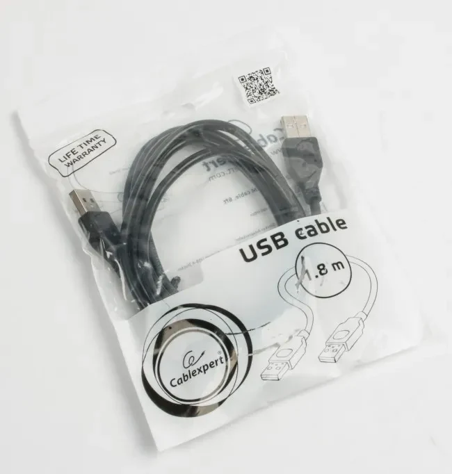 Cable USB2.0 - 1.8m - Cablexpert CCP-USB2-AMAM-6, 1.8 m, USB 2.0 A-plug to A-plug, Black 2