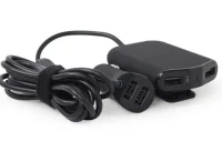 USB Car Charger - EnerGenie EG-4U-CAR-01, 4x USB ports, Input 12/24V DC, Output: up to 2.4 A, charge up to 4 devices simultaneously, 2 ports for the front and 2 ports for backseat passengers, turns, 1.8m cable, Black 2