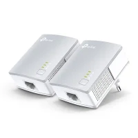 TP-LINK  TL-PA4010 Kit, AV500 Powerline Adapter Starter Kit, Compact Size, 500Mbps Powerline Datarate, 1 Lan Port, Power Socket, HomePlug AV, Green Powerline,  Plug and Play, Pair Button, Range 300 meters in house