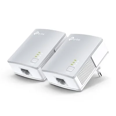 TP-LINK  TL-PA4010 Kit, AV500 Powerline Adapter Starter Kit, Compact Size, 500Mbps Powerline Datarate, 1 Lan Port, Power Socket, HomePlug AV, Green Powerline,  Plug and Play, Pair Button, Range 300 meters in house