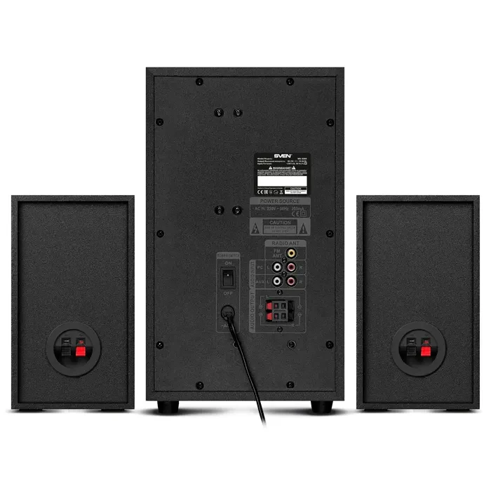 Boxe 2.1 SVEN MS-2250 / 80W RMS / Bluetooth / FM-tuner / USB / SD card / Black 3
