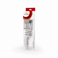 Cable 8-pin 1m - CC-USB2-AMLMM-1M, Magnetic USB 2.0 to 8-pin male connector cable, silver, 1 m 4
