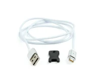 Cable 8-pin 1m - CC-USB2-AMLMM-1M, Magnetic USB 2.0 to 8-pin male connector cable, silver, 1 m 2