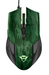 Trust Gaming GXT 781 Rixa Camo Mouse & Mouse Pad, 800 - 3200 dpi, 6 Responsive buttons, LED illumination with breathing effect in 4 colours, 1,8 m USB, Camouflage 2