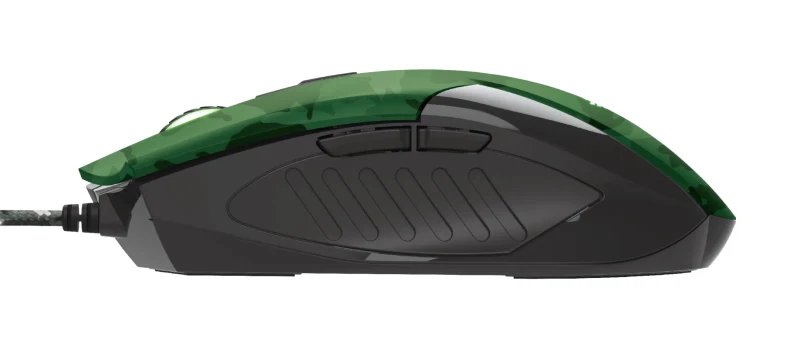 Trust Gaming GXT 781 Rixa Camo Mouse & Mouse Pad, 800 - 3200 dpi, 6 Responsive buttons, LED illumination with breathing effect in 4 colours, 1,8 m USB, Camouflage 3