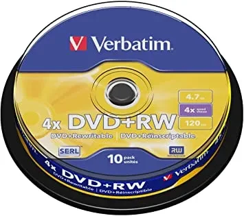Verbatim DataLifePlus DVD+RW SERL4.7GB 4X MATT SILVER SURFAC - Spindle 10pcs.