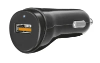 USB Car Charger - Trust Ultra-Fast (18W) USB Car Charger with QC3.0 and auto-detect, Output: QC3.0 mode with 5V/3A – 9V/2A – 12V/1.5A and auto-detect mode with 5V/2.4A