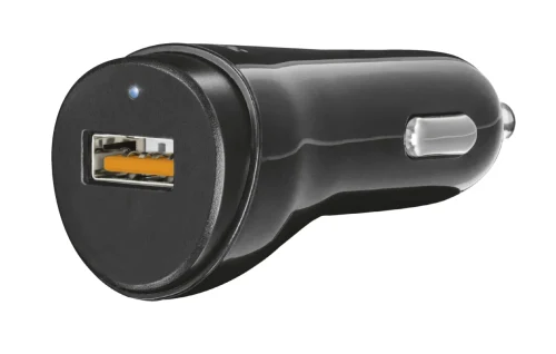 USB Car Charger - Trust Ultra-Fast (18W) USB Car Charger with QC3.0 and auto-detect, Output: QC3.0 mode with 5V/3A – 9V/2A – 12V/1.5A and auto-detect mode with 5V/2.4A