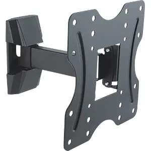 TV-Wall Mount for 23-42” - PureMounts ”PM- FM10-200”, Tilted, up to 30kg, Tilt: +3/ -14°, 56mm - 205mm wall distance, max.VESA 200x200, Steel black