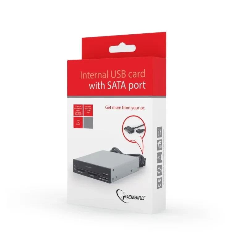 Card Reader Gembird FDI2-ALLIN1-03, Internal USB card reader/writer with SATA port, black 5