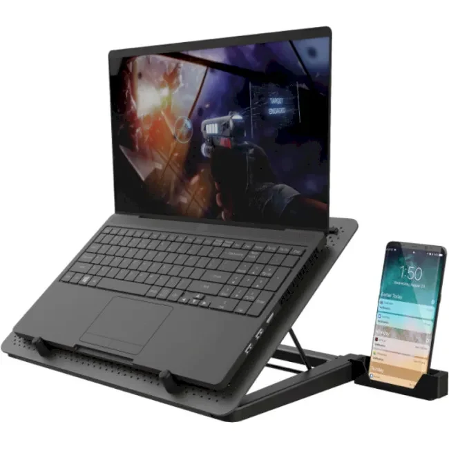 Trust Gaming GXT 1125 Quno, 17.4” Premium LED-illuminated gaming laptop cooling stand with 5 fans, Black 4