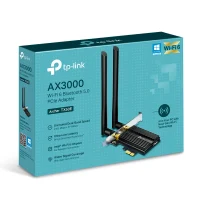 TP-LINK Archer TX50E  AX3000 Wi-Fi 6 + BT5.0 PCI Express Adapter, 2402Mbps on 5GHz + 574Mpbs on 2.4GHz, 802.11ax/ac/n/g/b/a, 2 Dual Band detachable аntennas, Bluetooth 5.0 2
