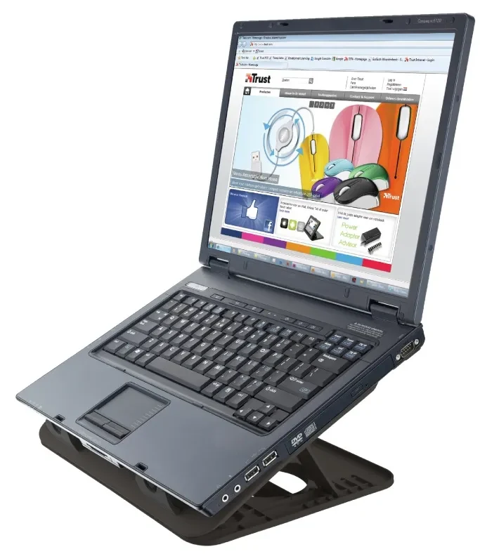 Trust  Cyclone, Notebook Cooling Pad up to 16”, 2 silent cooling fans, 8 step height-adjustable, Black 5