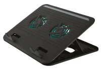 Trust  Cyclone, Notebook Cooling Pad up to 16”, 2 silent cooling fans, 8 step height-adjustable, Black