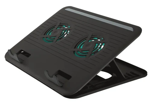 Trust  Cyclone, Notebook Cooling Pad up to 16”, 2 silent cooling fans, 8 step height-adjustable, Black