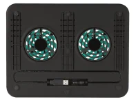 Trust  Cyclone, Notebook Cooling Pad up to 16”, 2 silent cooling fans, 8 step height-adjustable, Black 3