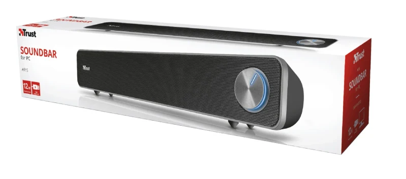 Soundbar Trust Arys Black / 12W / 3,5 AUX / USB power 4