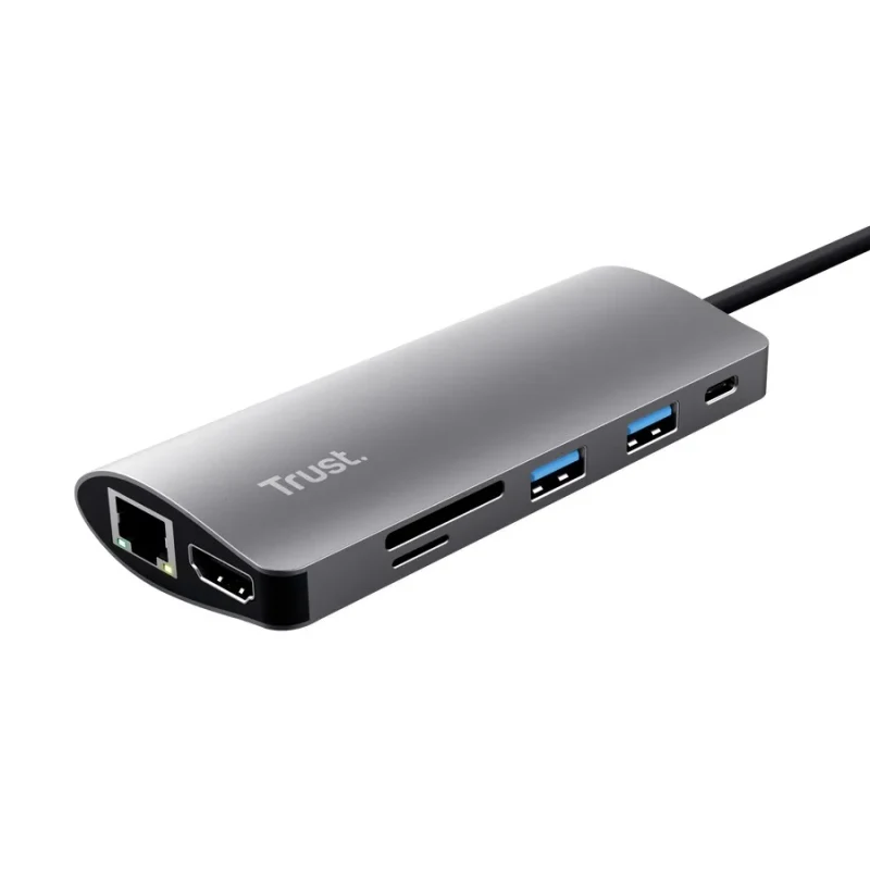 Adaptor Multiport Trust Dalyx/ USB-C/ 1xUSB-C/ 2xUSB-A/ HDMI/ RJ45/ SD/ microSD 3