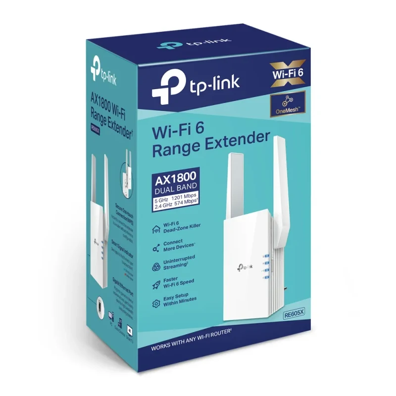 Range Extender TP-LINK RE605X / AC1800 Dual Band / Wi-Fi6 / 1 Gigabit Lan Port / 2 external antennas 4